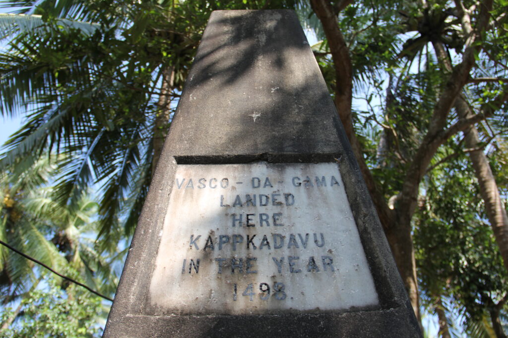 vasco da gama, landmark in kappad, near calicut (now kozhikode) in kerala, india